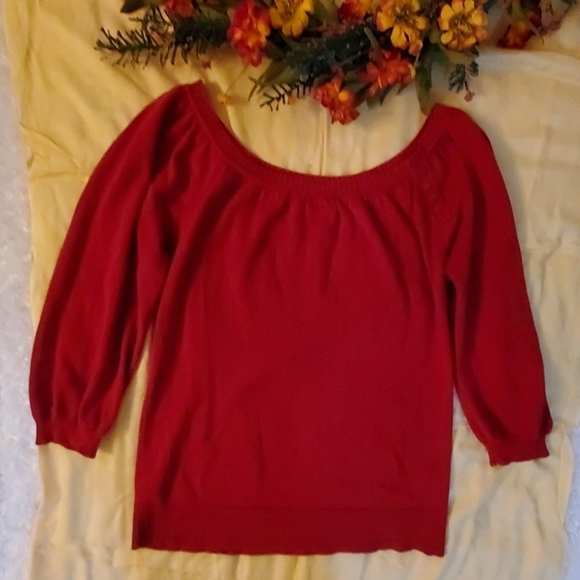 AB Studio Red Sweater - Picture 1 of 4